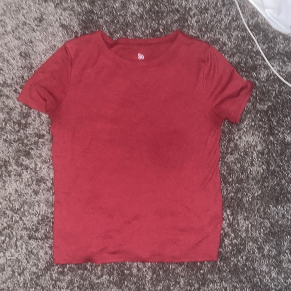Red/Maroon shirt